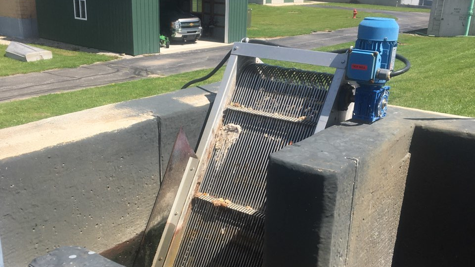 The installed automatic bar screen in Michigan's village of Port Austin.