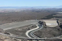 An aerial photo of the Prado Dam. An aerial photo of the Prado Dam.