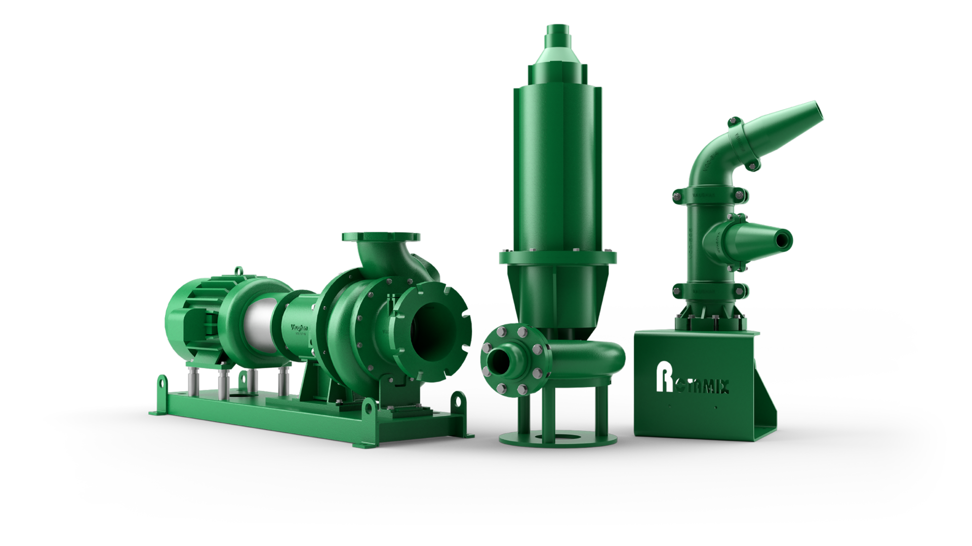 A few of Vaughan Company&rsquo;s many available chopper pump configurations.