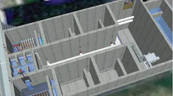 A conceptual view of the Portland, Ind., Wastewater Treatment Plant’s two AquaDisk filter installations. A conceptual view of the Portland, Ind., Wastewater Treatment Plant’s two AquaDisk filter installations.