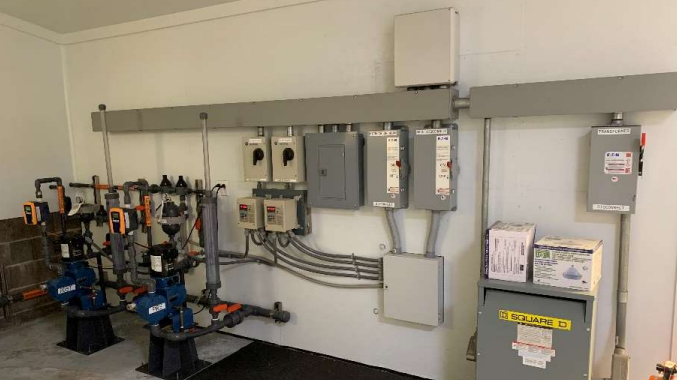 The treatment facility's dosing pumps.