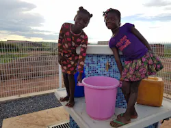 Clean drinking water now flows freely for the residents of Ombala yo Mungu, thanks to the new water treatment system. Clean drinking water now flows freely for the residents of Ombala yo Mungu, thanks to the new water treatment system.