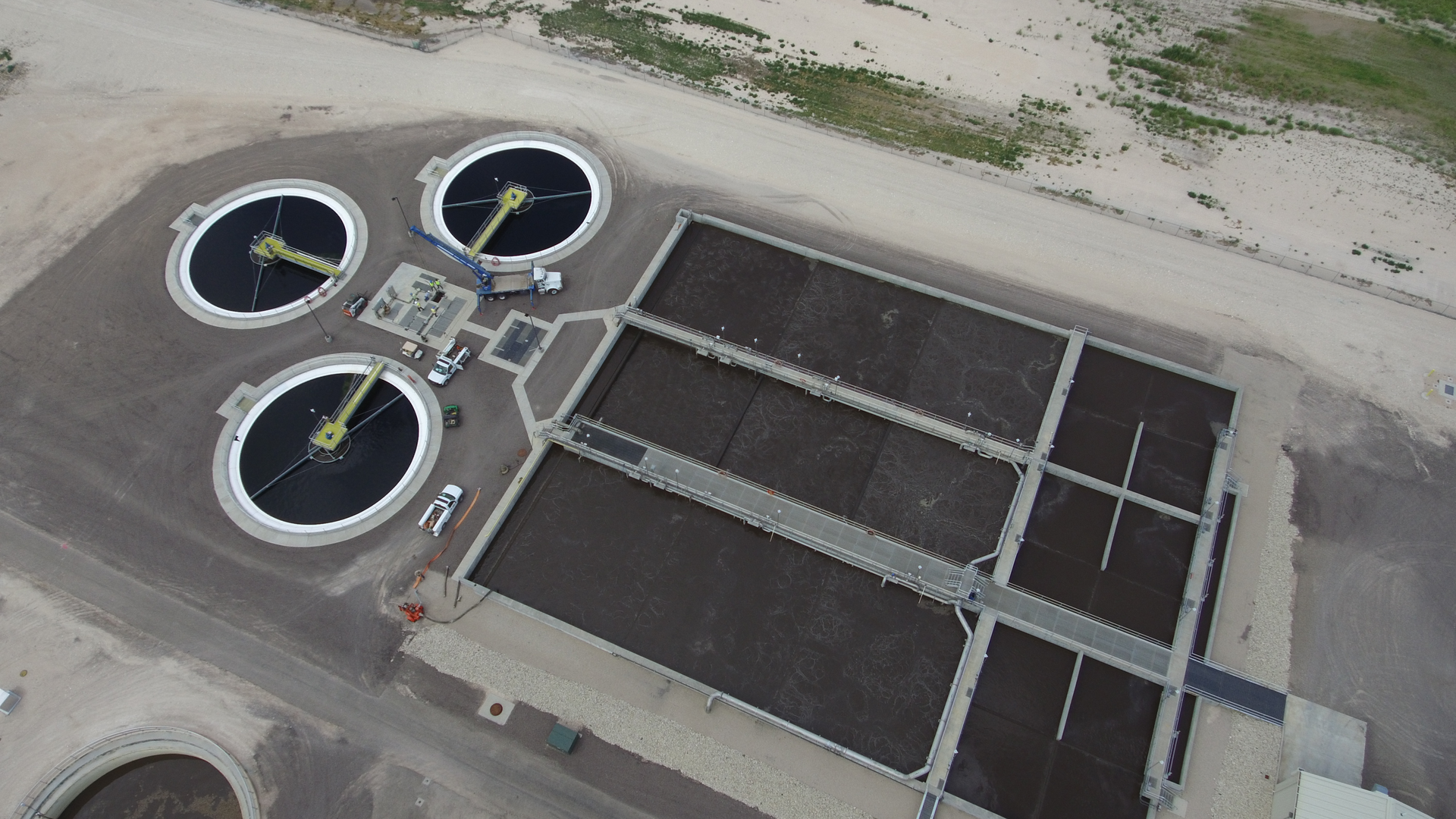 The Hobbs, NM, WWTF features nine aeration basins in three treatment trains.