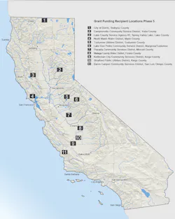 A map of the small community drought relief grants funding map for December 2021 A map of the small community drought relief grants funding map for December 2021