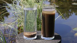 Figure 1: SVI5 comparison of aerobic granular sludge (left) and conventional activated sludge (right). Figure 1: SVI5 comparison of aerobic granular sludge (left) and conventional activated sludge (right).