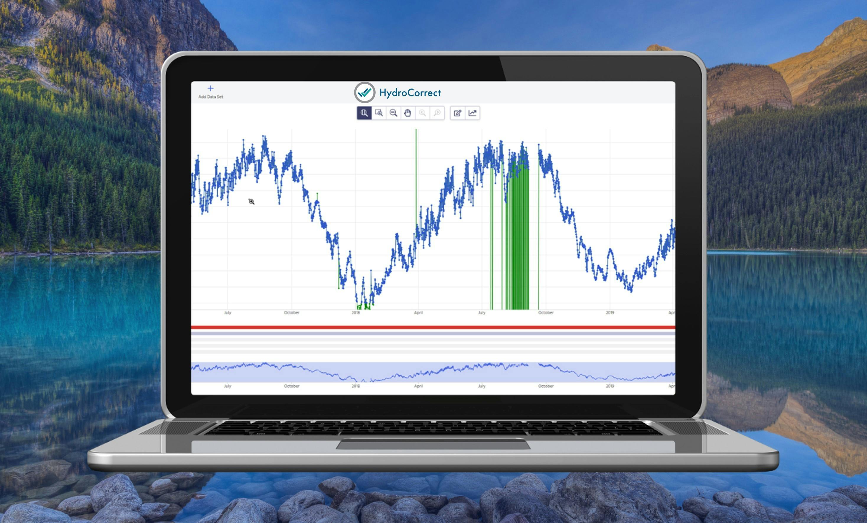 HydroCorrect running on a computer.
