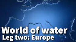 Europe map made with water over a blue background Europe map made with water over a blue background