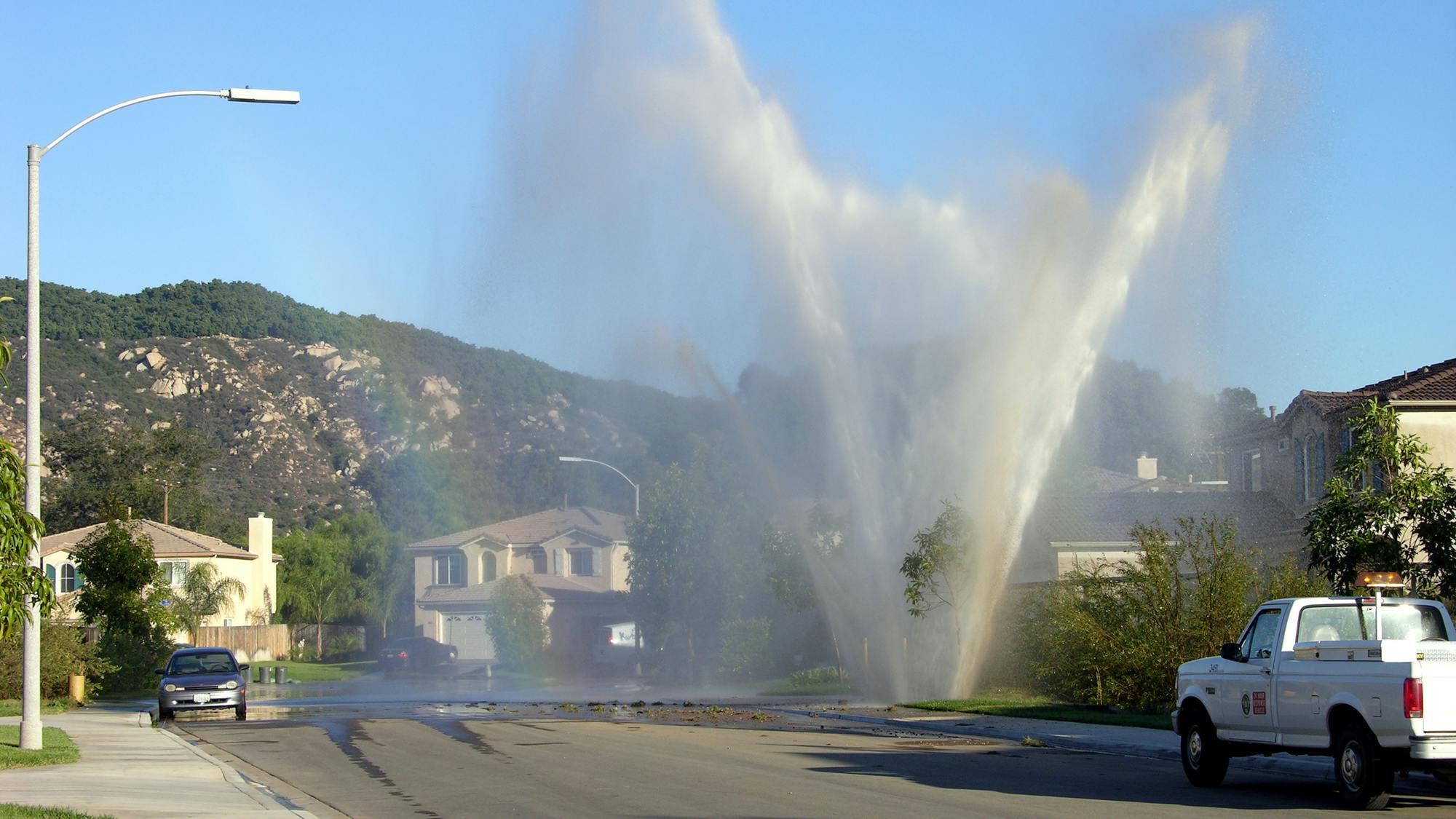 Water main explosion