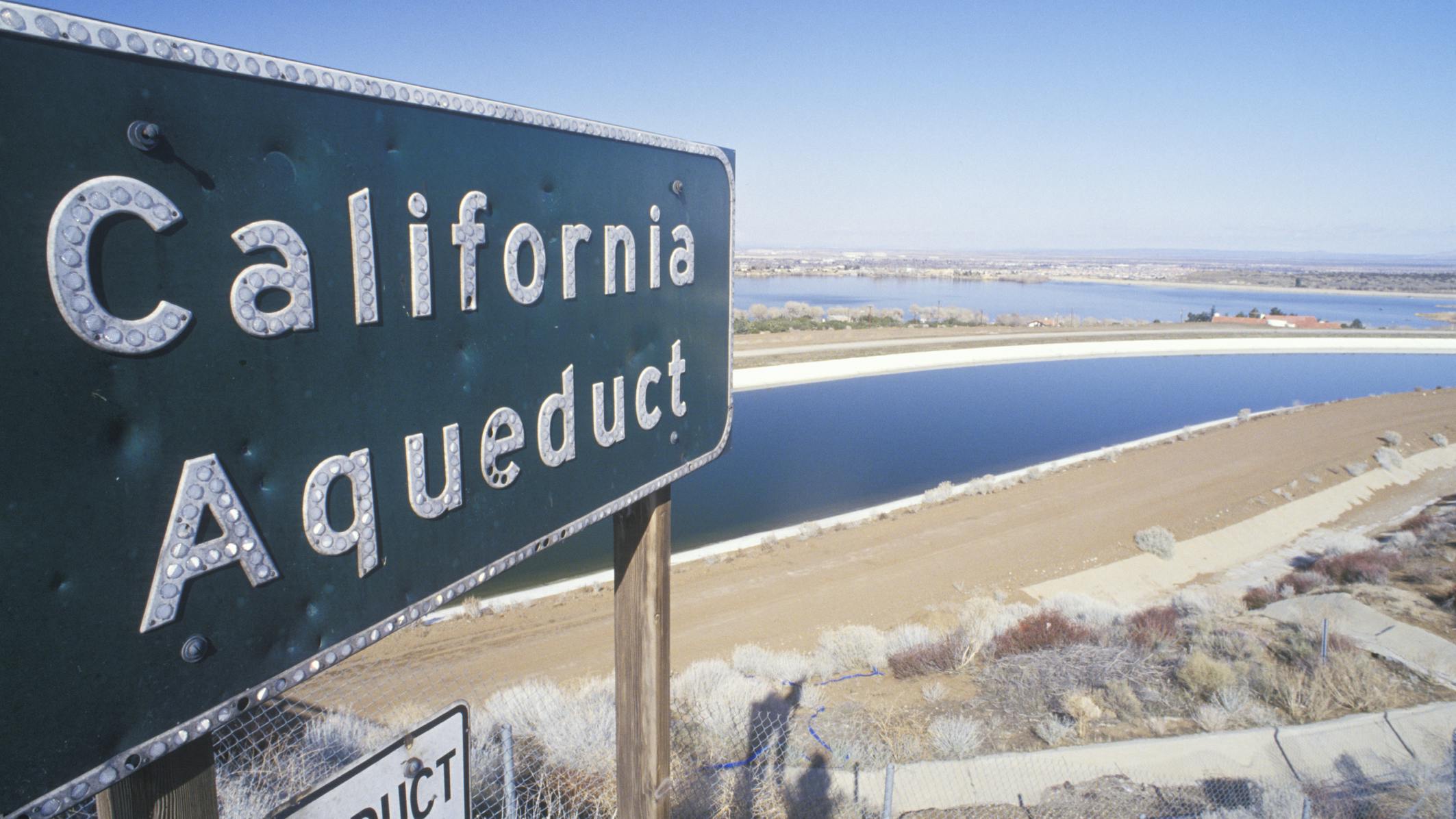 A sign for the California Aqueduct