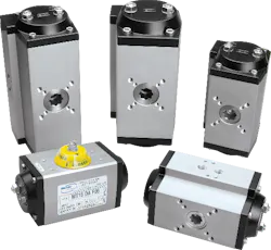 An example of pneumatic actuators for valves. An example of pneumatic actuators for valves.