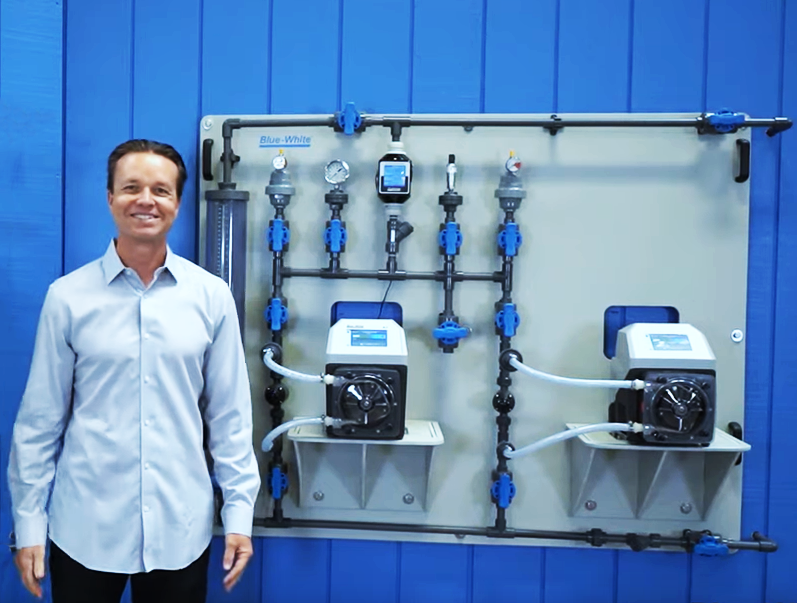 Blue White Wall Mount Skid