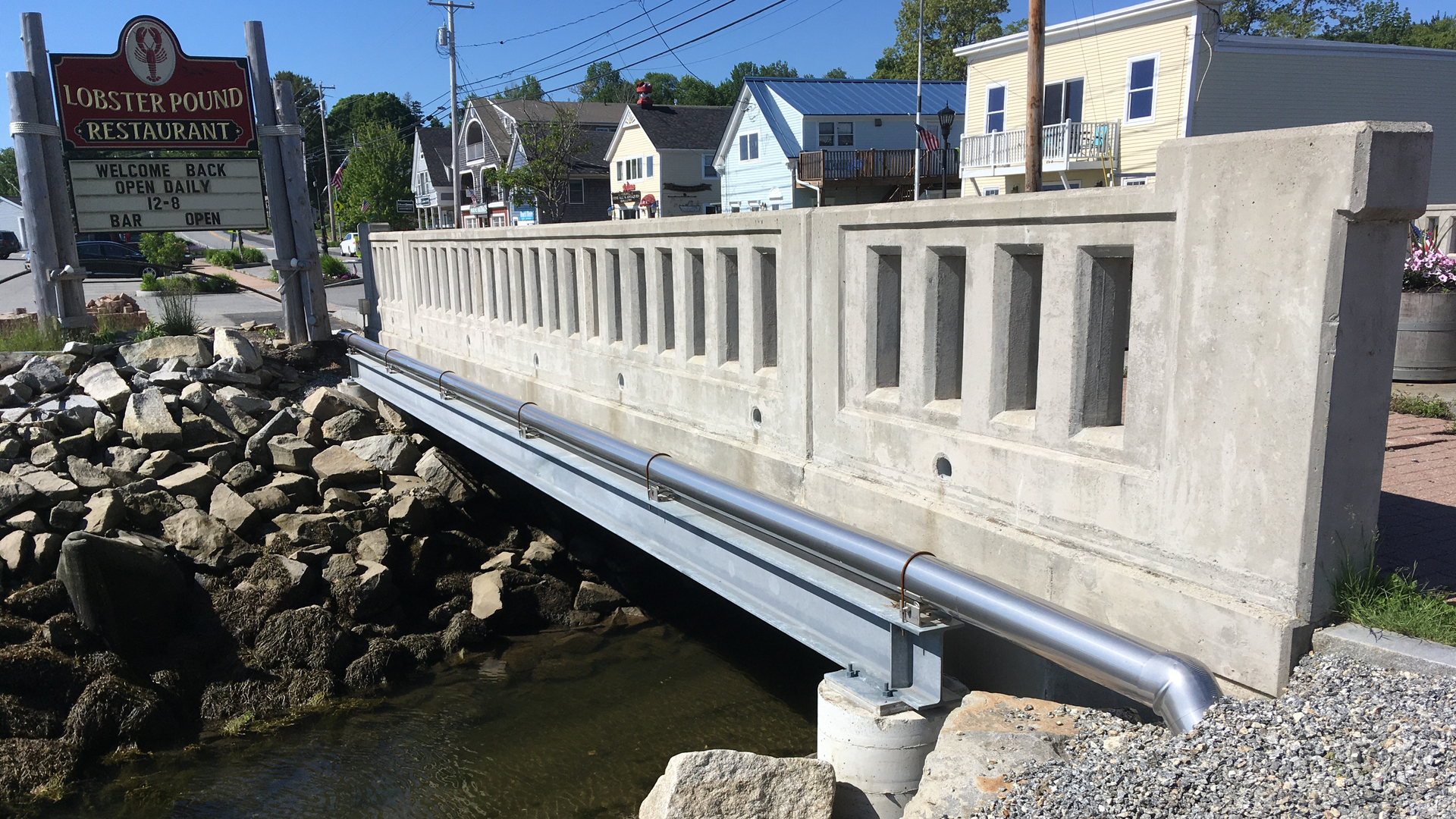 The town implemented a small diameter gravity sewer collection system, which delivers wastewater to a centralized treatment facility.