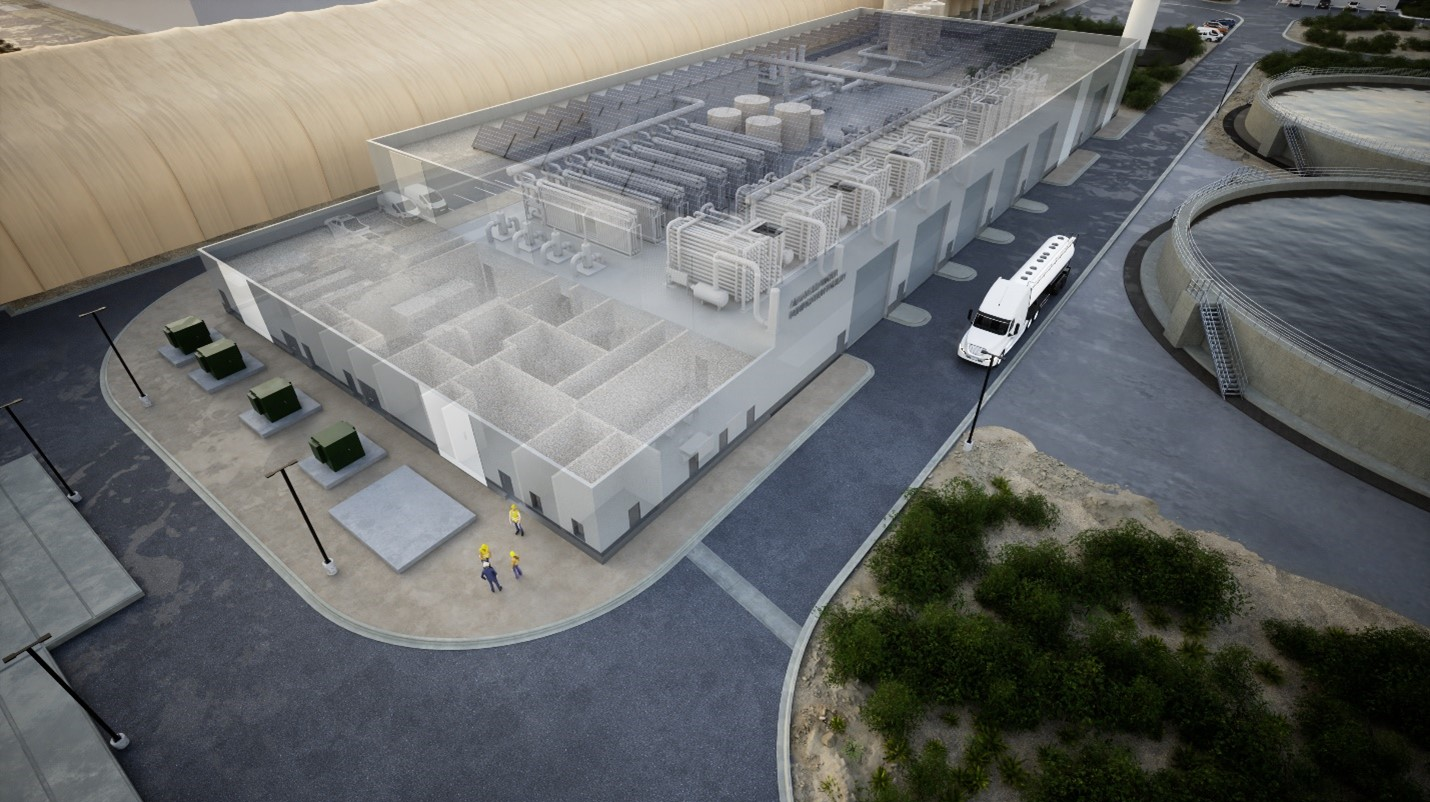 A rendering of the new 13.4 MGD Advanced Water Purification Facility