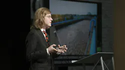 Kelvin Green of team UnWastewater presents during the 2023 Wege Prize finalist event. Kelvin Green of team UnWastewater presents during the 2023 Wege Prize finalist event.