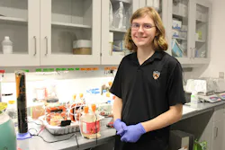 Kelvin Green pictured next to the experimental apparatus in the Water and Energy Technologies Lab. Kelvin Green pictured next to the experimental apparatus in the Water and Energy Technologies Lab.