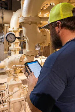 Operators can enter data directly into the water information management system using a tablet. Operators can enter data directly into the water information management system using a tablet.