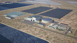 An aerial model view of the Pasco Resource Recovery Center used to adapt to rising industrial discharge demands in the community. An aerial model view of the Pasco Resource Recovery Center used to adapt to rising industrial discharge demands in the community.