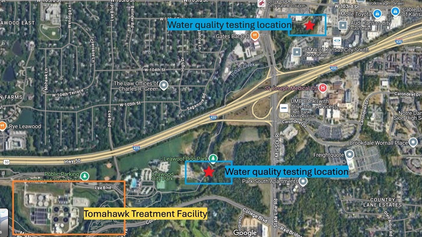 Map of impacted areas. Photo courtesy of JCDHE.