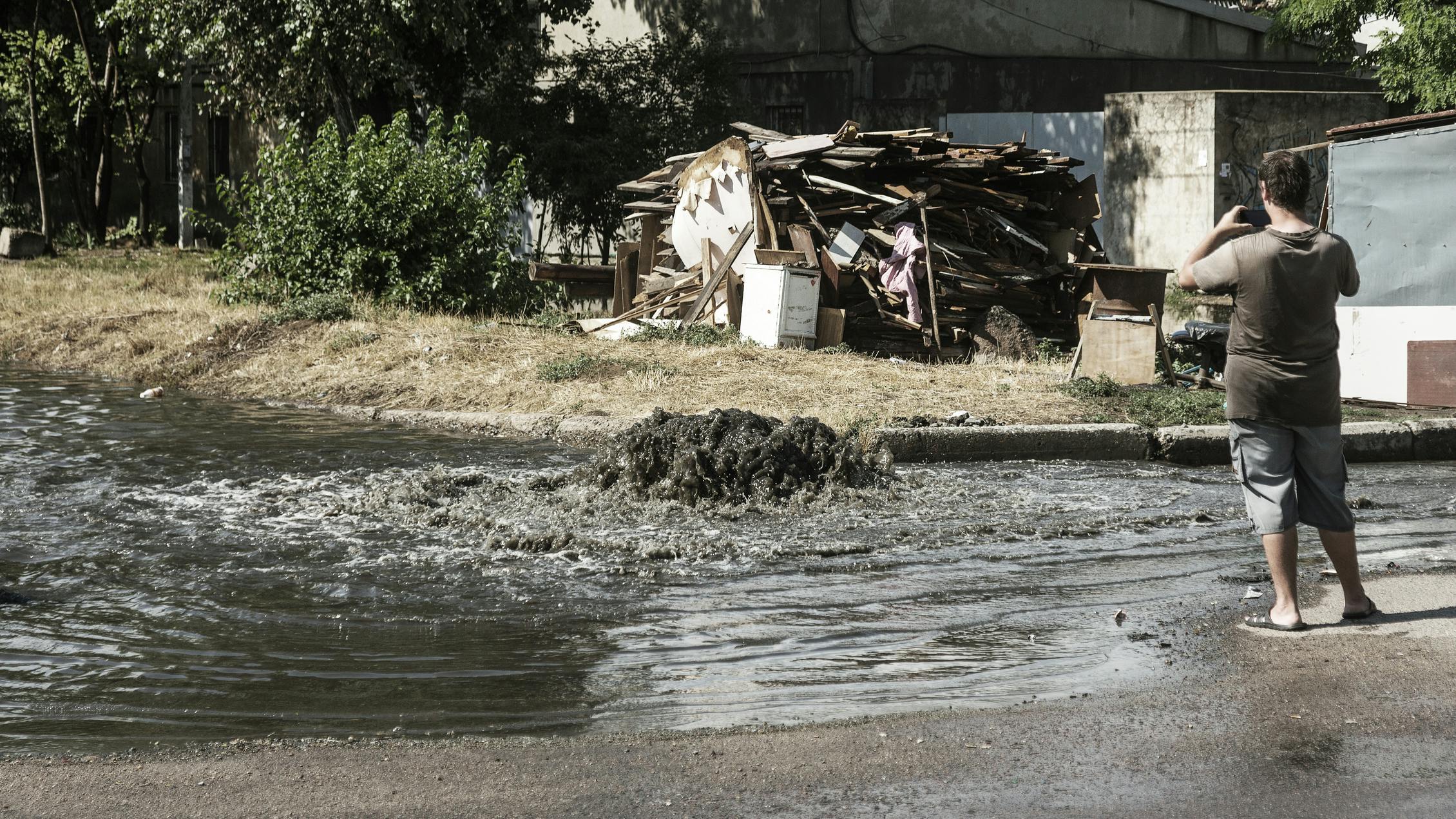 Odessa, Ukraine, July 3, 2018: Floods caused by rain storms.