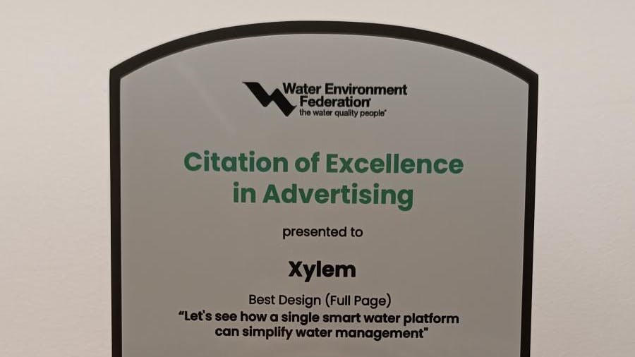 Xylem Vue earns WEFTEC Citation of Excellence for advertising design
