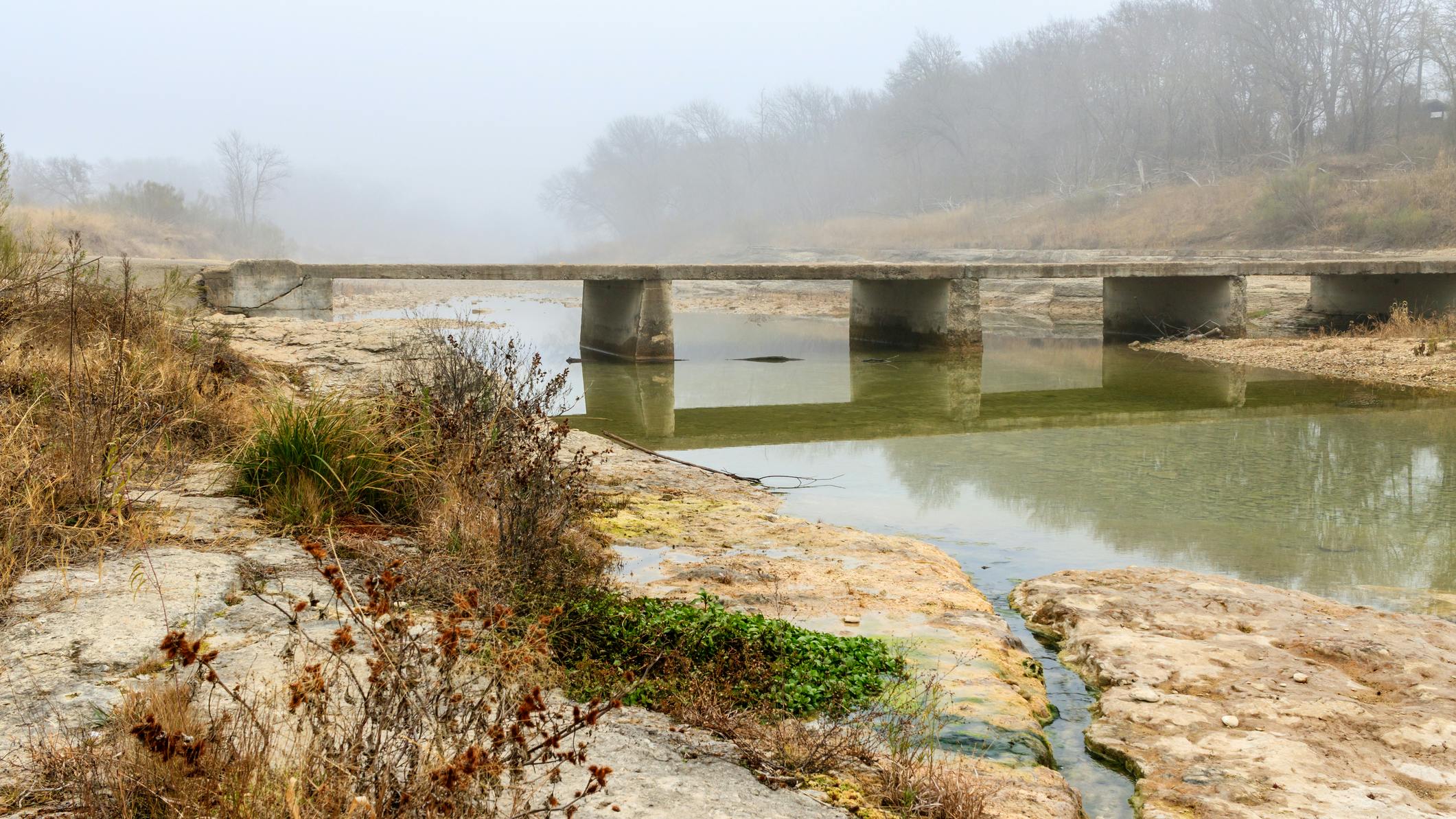 Old Bridge Crossing the San Gabriel River near Georgetown Texas