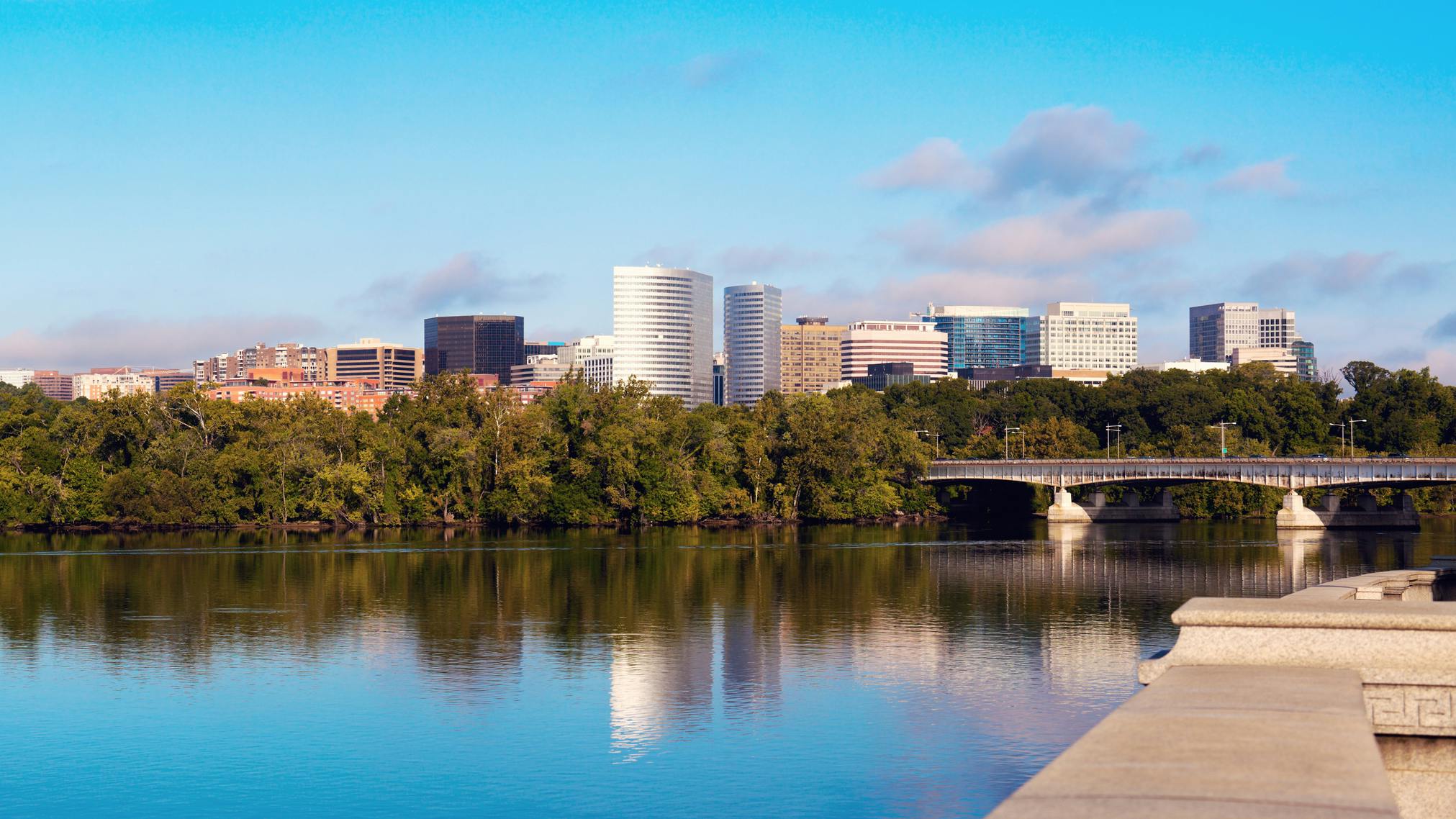 Downtown Arlington, Virginia and Potomac River