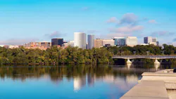 Downtown Arlington, Virginia and Potomac River Downtown Arlington, Virginia and Potomac River