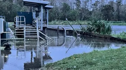 Hurricane Ida's storm surge flooded the UV chamber at the Mandeville wastewater treatment plant, creating issue for the plant and its equipment.
